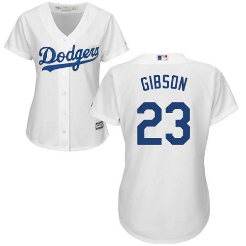 Dodgers #23 Kirk Gibson White Home Women's Stitched MLB Jersey - Click Image to Close